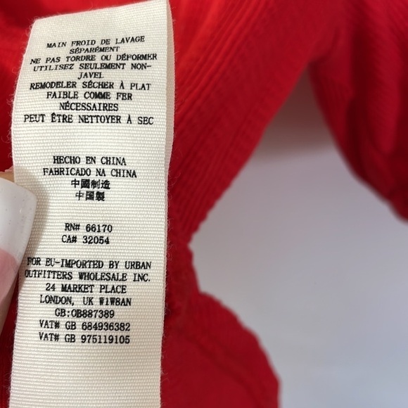 Free People XS St James Red Puff Sleeve Tee top blouse - Picture 12 of 13